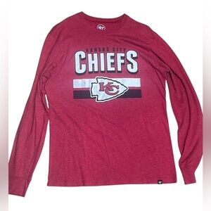 47 Brand Women's Red Long Sleeve Kansas City Chiefs Shirt Size S/P